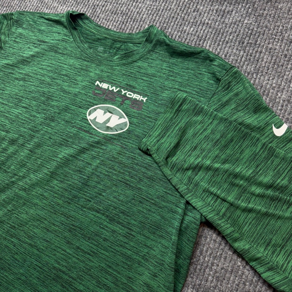 Nike NFL New York Jets Mens XXL Green Dri Fit Space Dye Long Sleeve Shirt